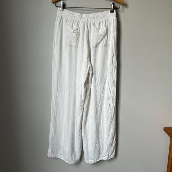 Princess Polly Louis Cotton & Linen Wide Leg Pants Women's 4 - Picture 3 of 10